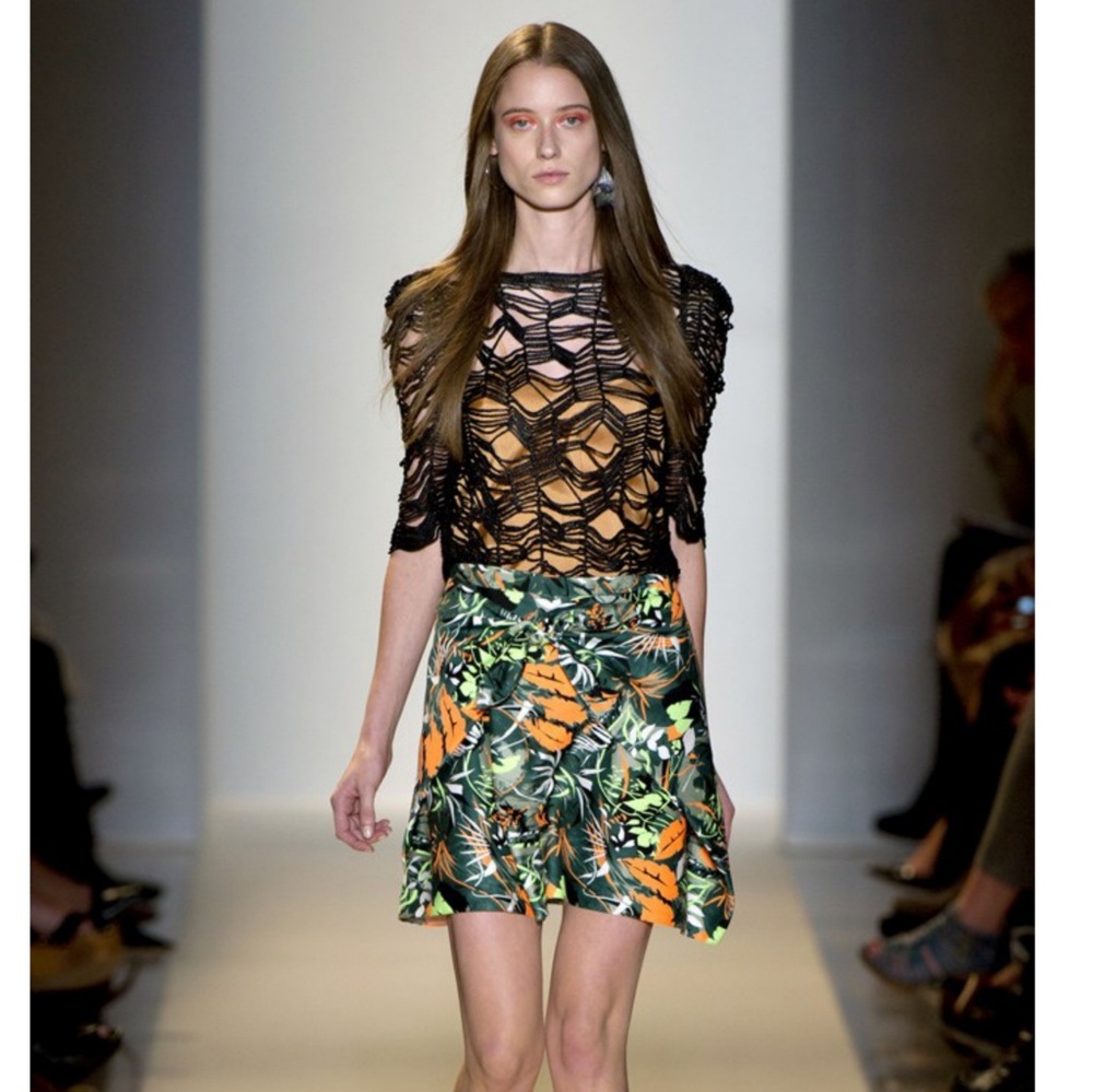 Vanessa Bruno Printed Cotton Blend Skirt